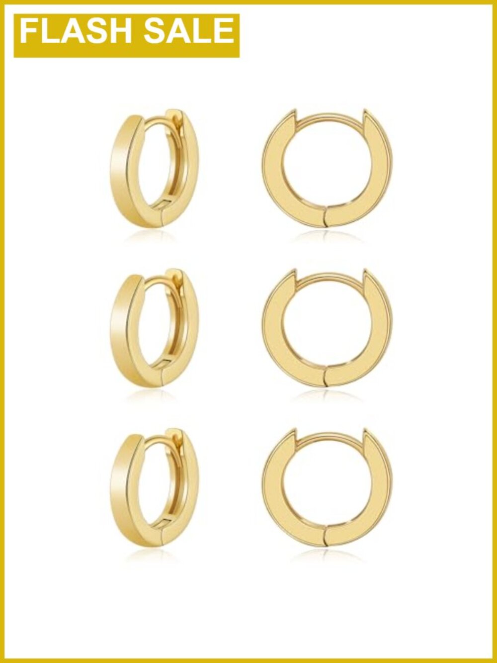 Small Gold Huggie Hoop Earrings Set for Women 3 Pairs